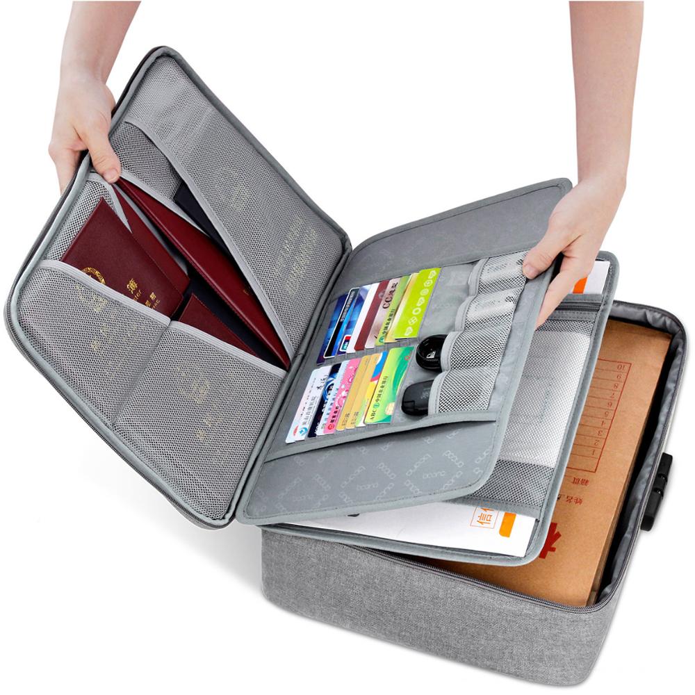 Bolsa impermeable para documentos Boona Oxford, bolsa de almacenamiento para documentos, bolsa para credenciales, bolsillo para documentos de almacenamiento con separador