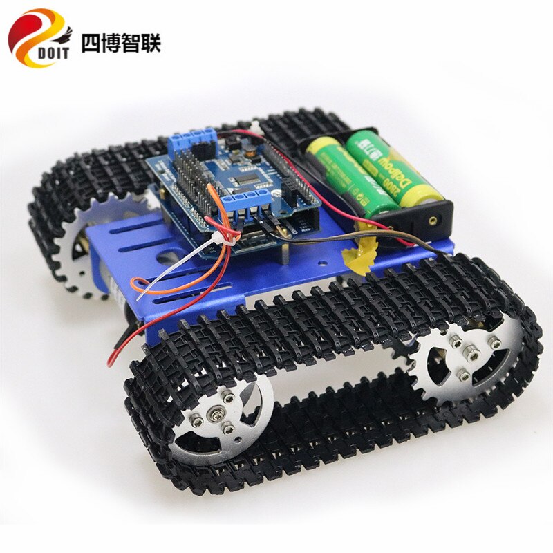 Szdoit espduino wifi control  t101 metal crawler rc robot tank chassi kit 33gb-520 dc motor diy för arduino utbildning leksak