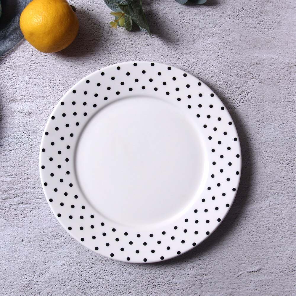 8 Inches Geometrische Steak Plaat Nordic Creatieve Eenvoudige Ronde Westerse Platen Ontbijt Taart Vruchten Schotel: C