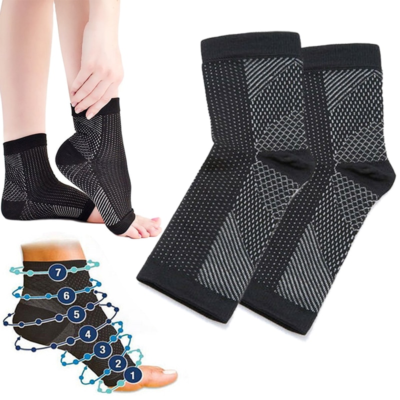 1Pcx cheville pied élastique Compression enveloppement manchon pansement orthèse soutien Protection Sport soulagement douleur pied Sport accessoires # ED
