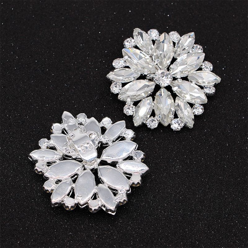 Broches de cristal para zapatos, 1 par, adornos removibles para zapatos, hebillas brillantes J2HD