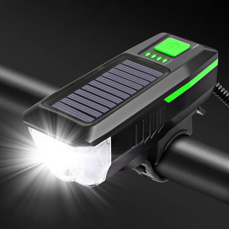Neue Fahrrad MTB Licht Solar- USB Ladung aufladbare Radfahren Scheinwerfer Wasserdichte Fahrrad Scheinwerfer Hinten Rücklicht Lampe Taschenlampe: Solar--Grün