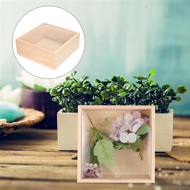 Caja de almacenamiento de madera con de ventana, caja de madera para guardar jabón, flor, , 1 unidad