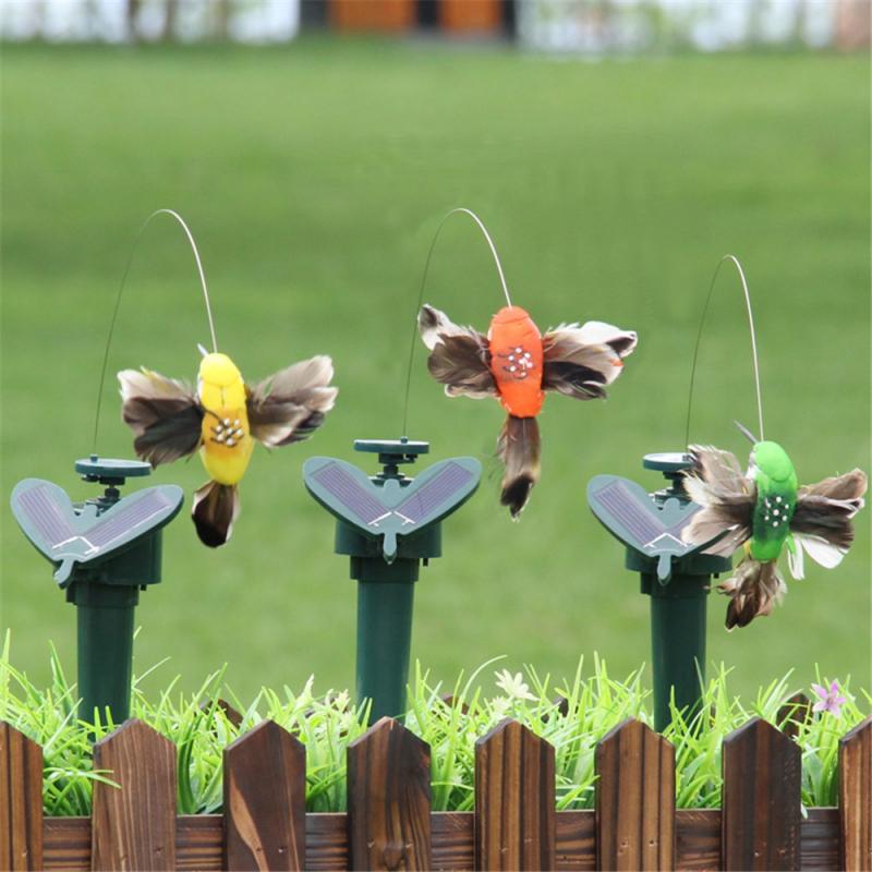 Sunflower Solar Powered Dancing Fluttering Butterflies Hummingbird Yard Decor Pretty Garden Potted Plant Decoration Tools