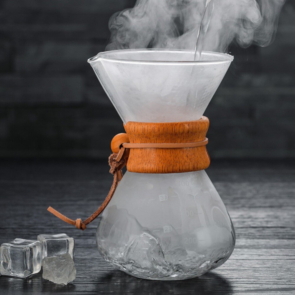 Hoge Temperaturen Glas Koffiezetapparaat Koffiepot Espressomachine Met Rvs V60 Filter Pot