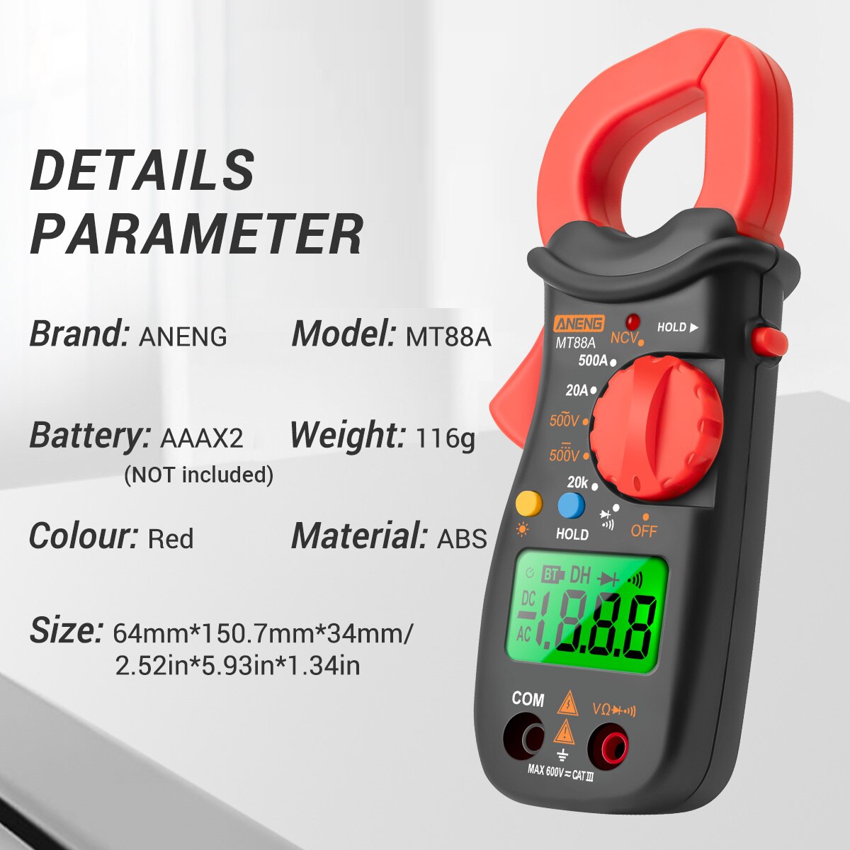 Multimeter LCD Digital Universal Meter Auto Range Handheld DC/AC Voltage Voltmeter Current Ammeter Frequency Capacitance Tester