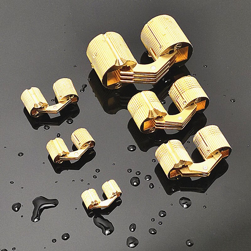 2pcs 8-24 mm Pure Copper Brass Furniture Hinges Cylindrical Hidden Cabinet Concealed Invisible Door Hinges For Hardware Box