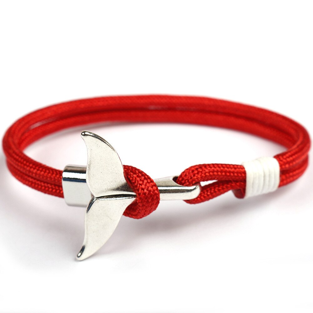 Pulsera de estilo vikingo gitano para hombre, brazalete trenzado, varias capas, cuerda roja, hecho a mano: Silver Red