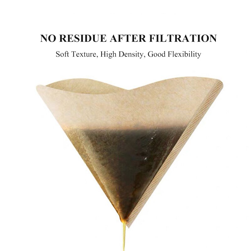 100Pcs Pure Wood Coffee Filters Cone-Shape Drip Coffee Powder Filter Papers Coffee Cup Strainers Replacement Tea Coffee Filter