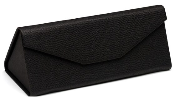 Opvouwbare Zonnebril Geval Vrouwen Spektakel Geval Leesbril Doos Eyewear Driehoek Container Beschermende Covers Zwart Lederen: c2 black