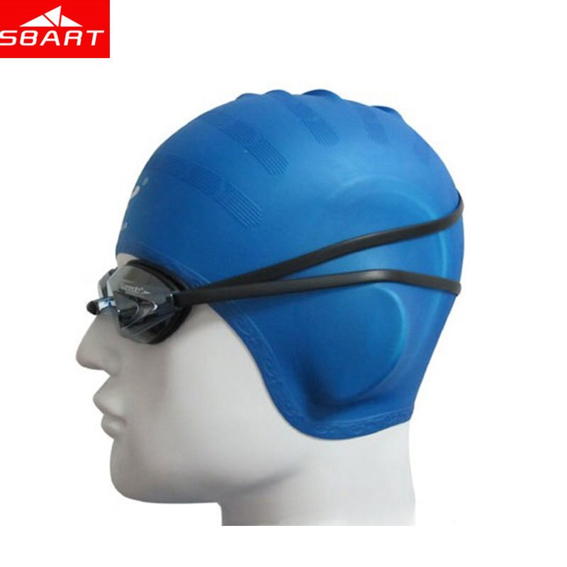 Sbart Silicone Swimming Cap - Unisex, Waterproof, Ear Protection for Long Hair, Diving