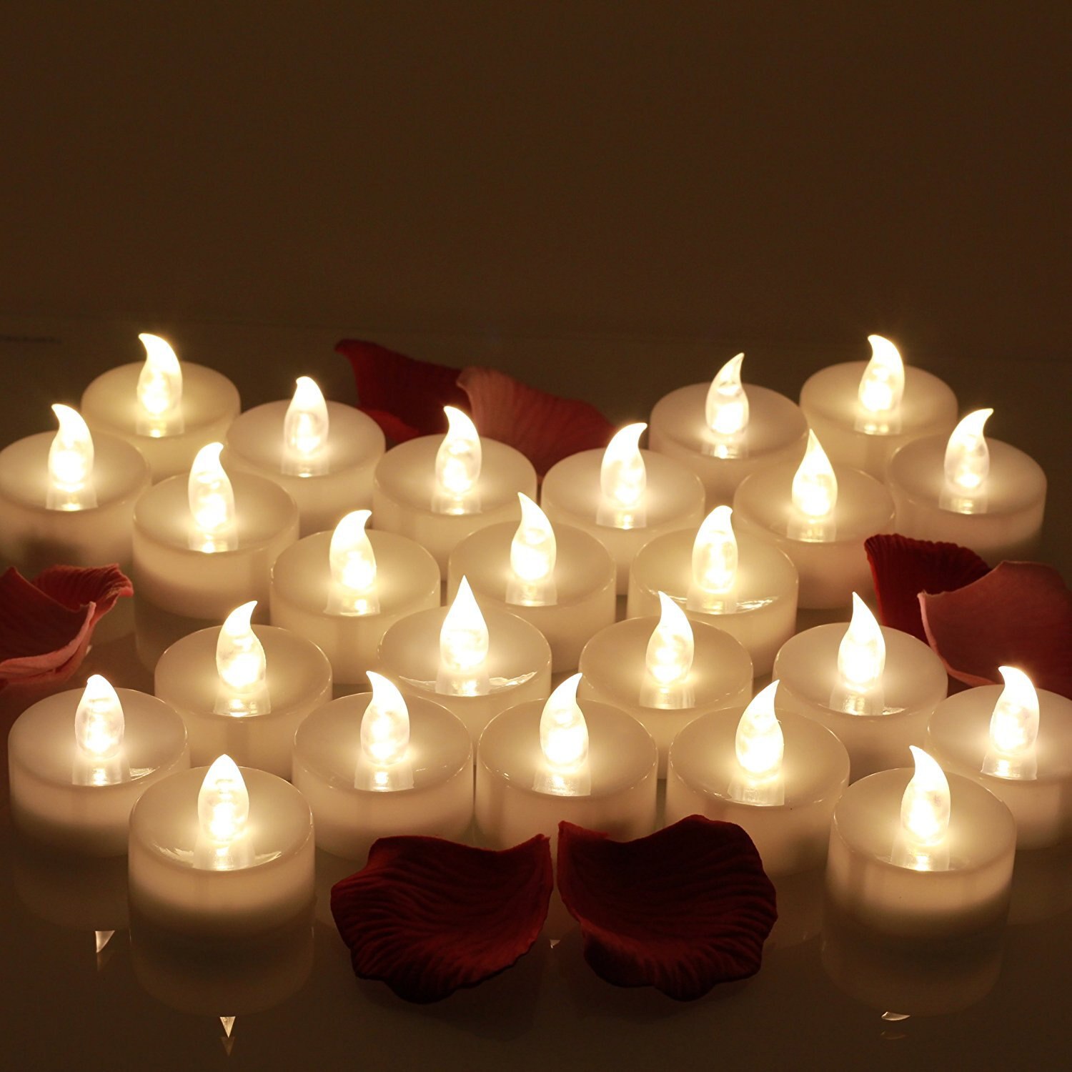 White Realistic Bright Flameless LED Tea Light Candles 12 pcs/pcsk Flickering Flameless Tea Light Battery Operated Candles
