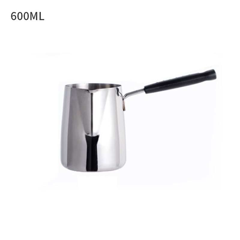 Moka holdbar tyrkisk kaffekande induktion komfur tekande kedel gas komfur opvarmning rustfrit stål mælkeskummekande latte pot: 600ml