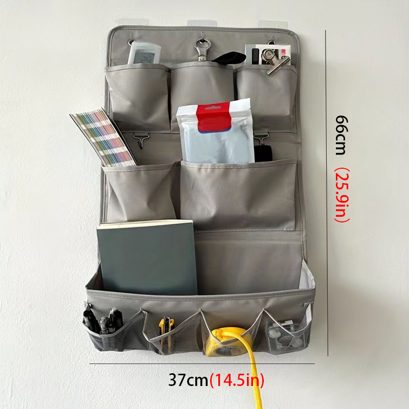 Bolsa de almacenamiento multifuncional para colgar en la pared para el hogar, artículos diversos artísticos de tela, bolsas de almacenamiento para armario, organizador de calcetines y ropa interior para dormitorio: Morado