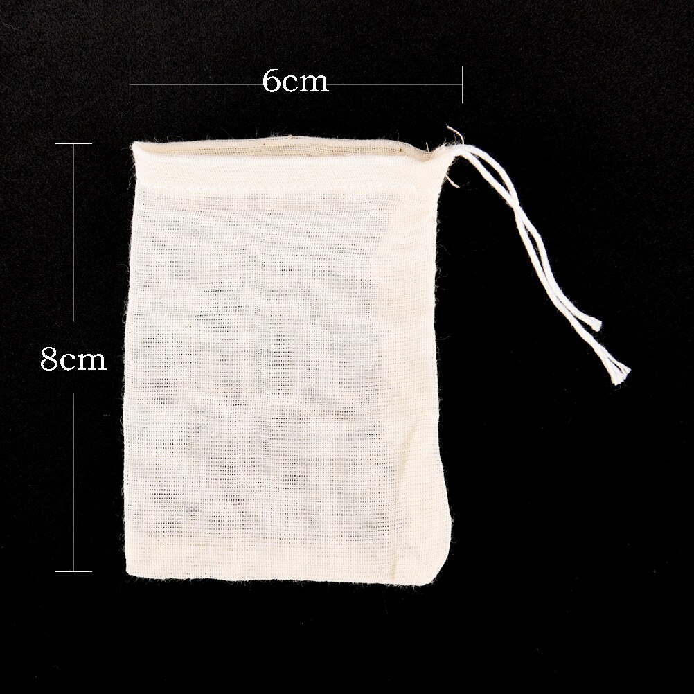 10Pcs Cotton Tea Bags Muslin Drawstring Straining Bag for Tea Herb Bouquet Spice 8x10cm Coffee Pouches Tools Home Garden: 1PCS 6X8cm