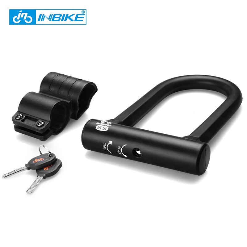 INBIKE-candado y Cable de bloqueo en U, de acero, para bicicletas de montaña y carretera, desbloqueo violento, cilindro de bloqueo Super B Serpentine UL319: U-lock