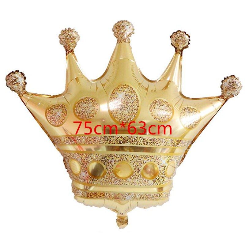 Tecknad hatt guld krona folie ballonger prins prinsessa baby shower 20 1st födelsedag coroa festdekorationer: 2