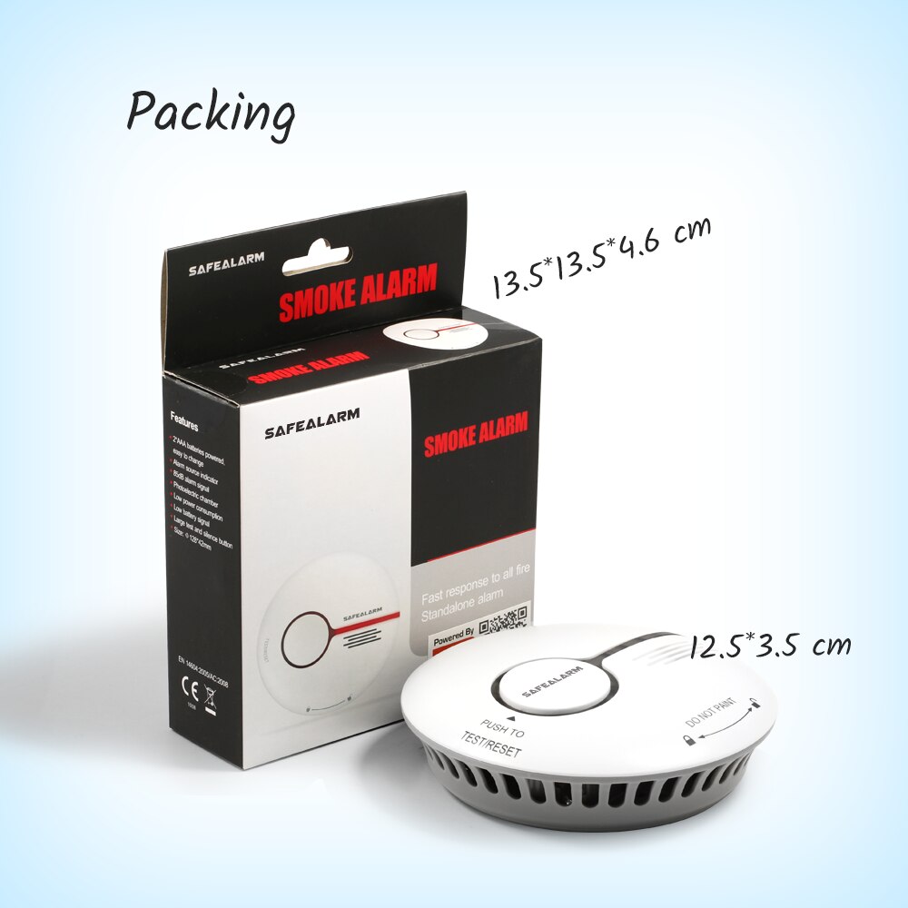 CE Certified Tuya Smart Home Security Battery Operated Fire Smoke Detector with Mobile Remote Monitoring