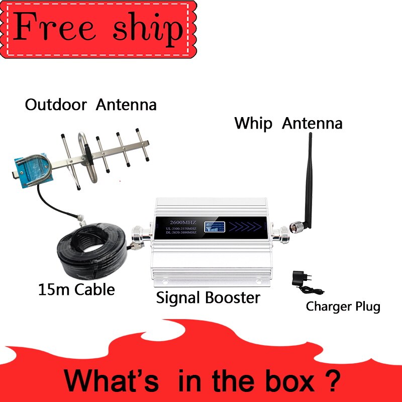 2600 Mhz Lte 4G Cellulaire Signaal Booster 4G Mobiele Netwerk Booster Data Mobiele Telefoon Repeater Versterker Band 7 yagi Antenne