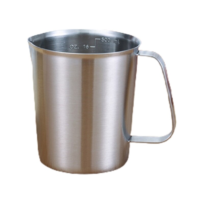 Thickened 304 Stainless Steel Measuring Cup with Scale 500ml-2000ml Large Capacity Kitchen Milk Frother Cups GXMA