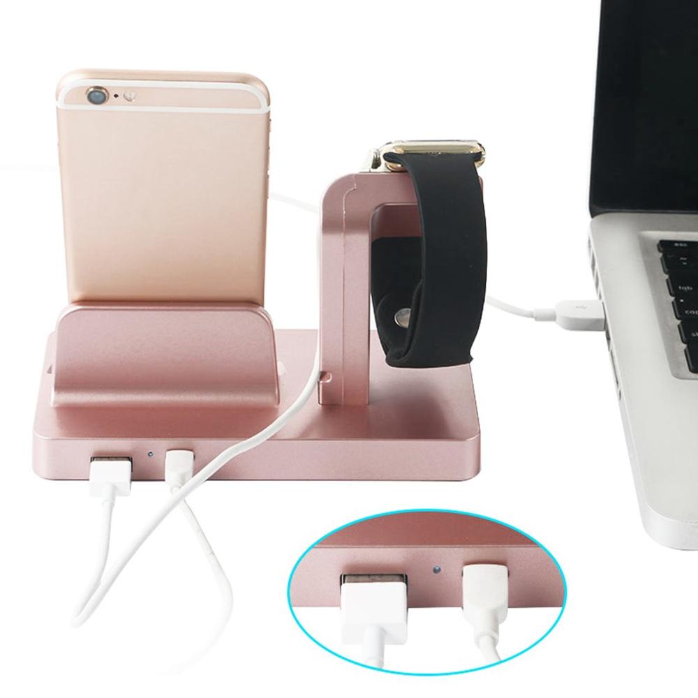 Portátil 2 em 1 doca de carregamento para apple carregador titular para iwatch para iphone 7/6/5 telefone relógio suporte para apple series