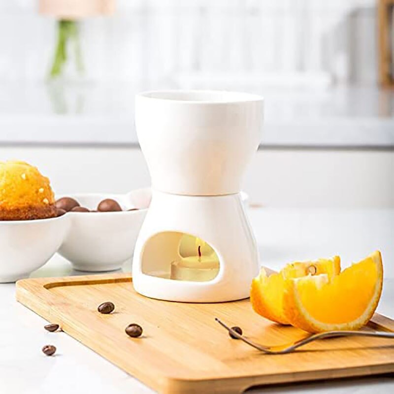 Tebery – ensemble de Fondue avec 4 fourchettes de couleur, théière de supérieure, Pot de fusion en porcelaine pour fromage, chocolat et tartes