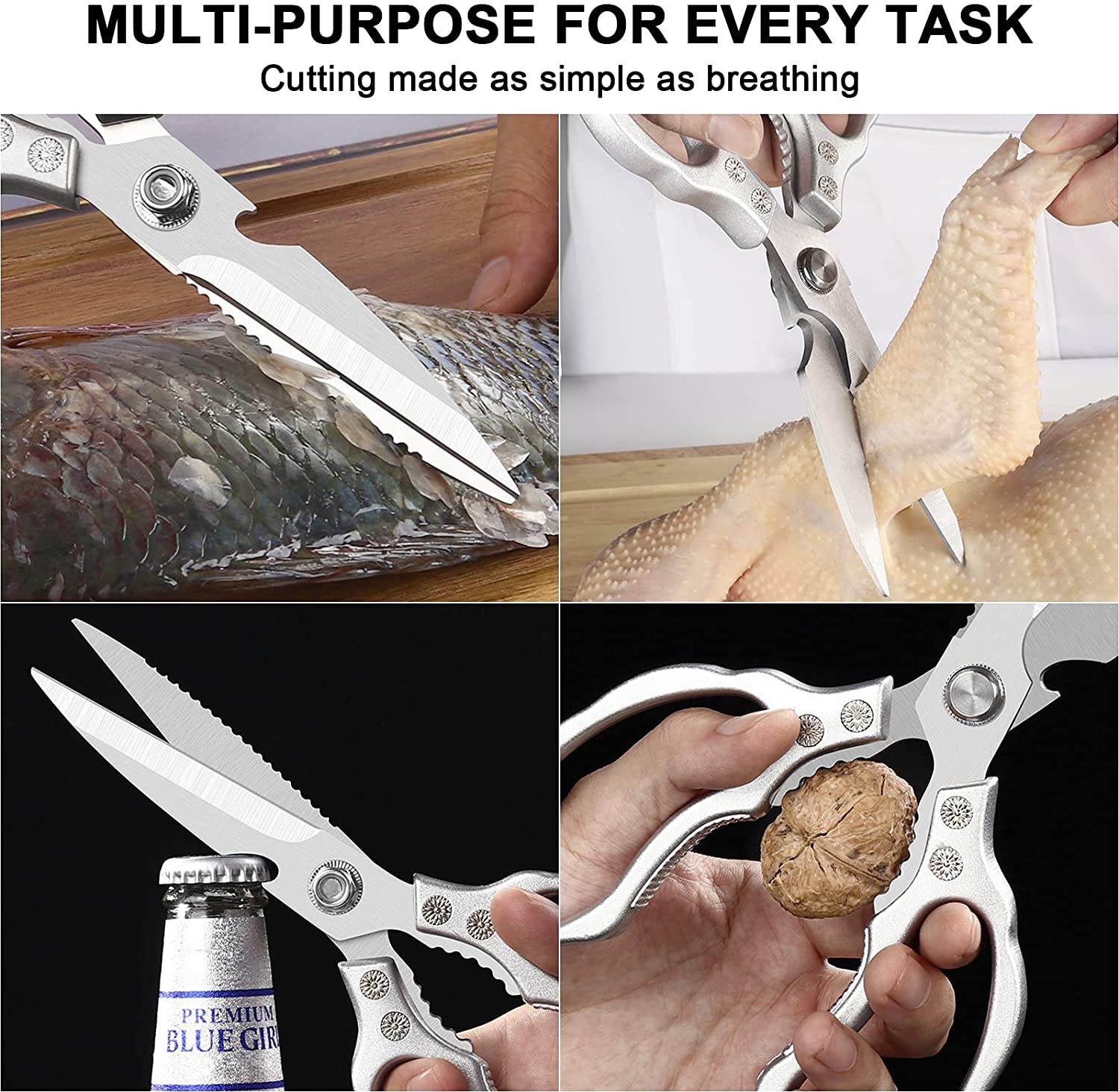 Keuken Schaar Kip Bone Keuken Scharen, Eend Vis Cutter 4Cr Roestvrij Staal Vis Schaar Schaal Schoon Kok Schaar Mes