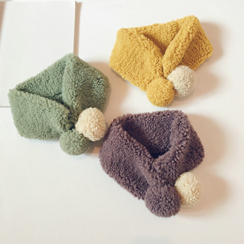 Herfst- en wintergebreide kindersjaal joker koreaanse stijl effen ringsjaal voor jongen en meisje 44