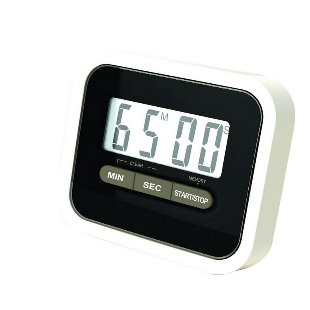 Mini LCD Digital Display Kitchen Timer Square Kitchen Countdown Alarm Magnet Clock Sleep Stopwatch Clock Timer: White