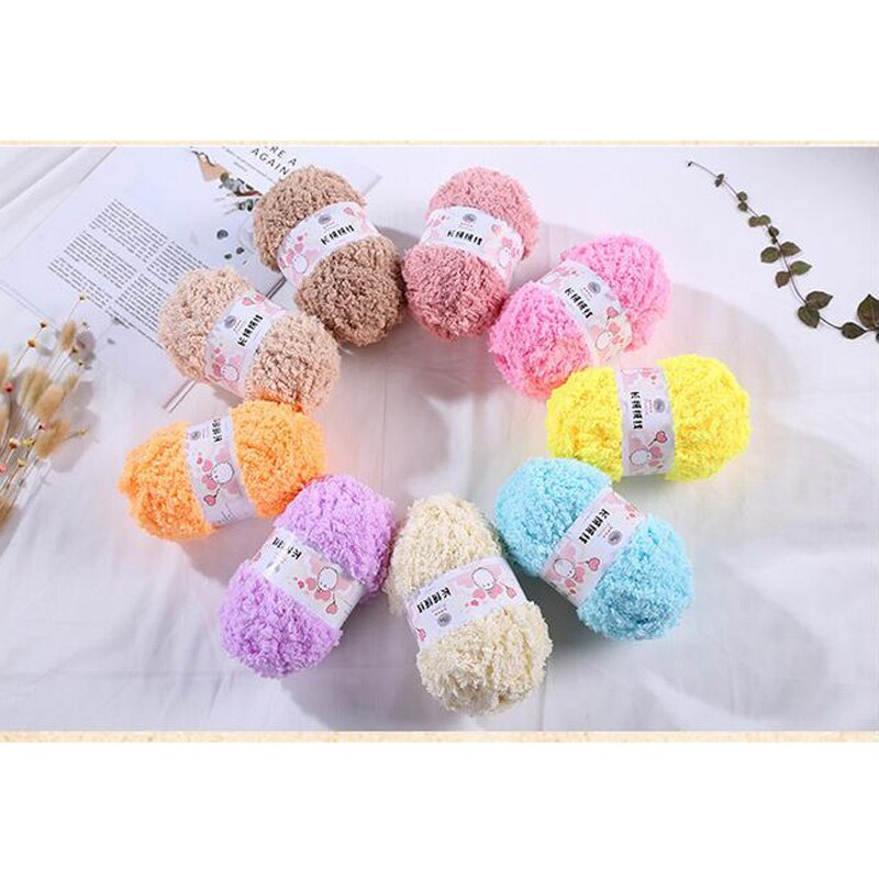 Diy Coral Fluff Yarn For Knitting Long Yarn Baby Knitting Yarn Hand-Knitted Hook Needle Wool Yarn For Hand Knitting Thread