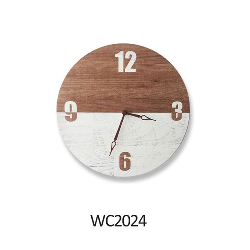 Trævægur til stueindretning digitalt batteridrevet 12 tommer stille ur: Wc2024