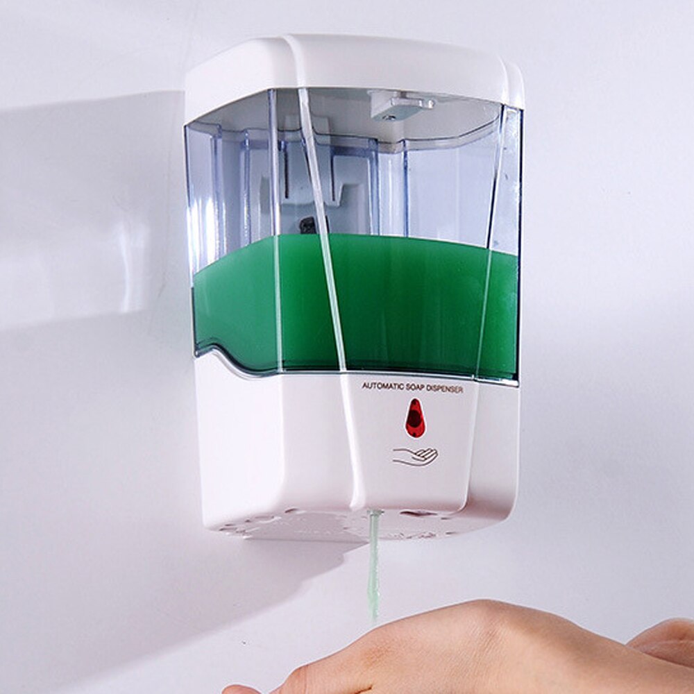 Dispensador de jabón líquido para baño, máquina dispensadora de jabón de manos libres con Sensor inteligente automático montado en la pared, 600ml, para Cocina