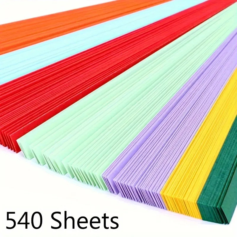 Tiras de papel de estrellas de Origami, 540 hojas, plegables, coloridas, doble cara, estrella de la suerte, artes manuales, hacer manualidades para decoración del hogar: Gris claro