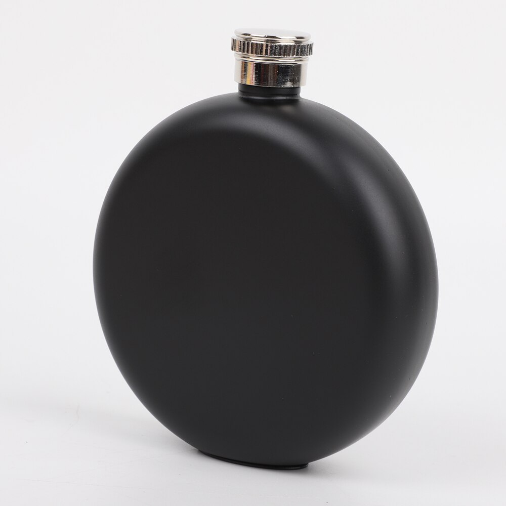 Rvs Ronde Heupfles Relatiegeschenk Outdoor Draagbare Heupfles Ondersteuning Custom Pakket 304 Food Grade: Black