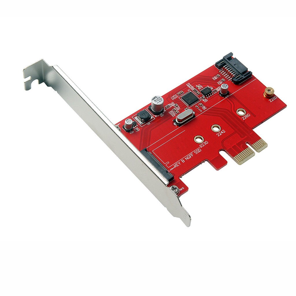 -M.2 Pcie Ssd Pcie 3.0X1 En M.2 Sata Ssd Sata Iii Adapter Card