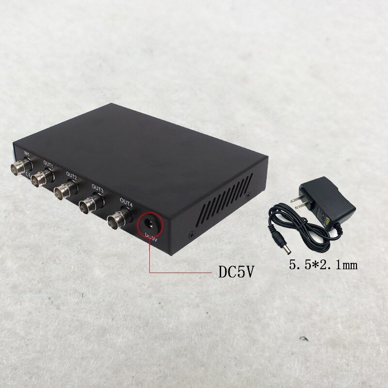 Conector BNC compuesto, distribuidor amplificador de vídeo 1-4 canales, divisor para cámara de seguridad CCTV,