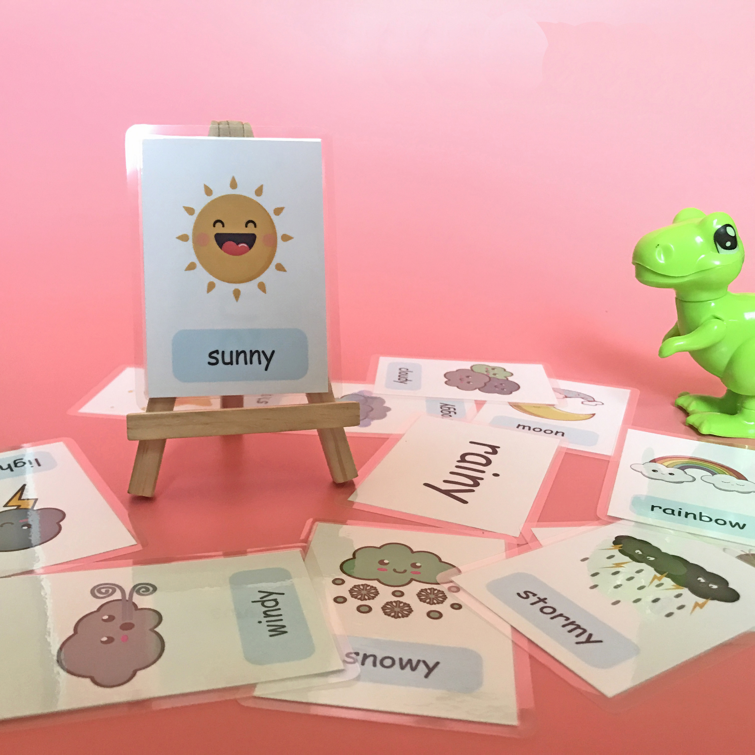 Tarjetas didácticas de aprendizaje de palabras en inglés Montessori para niños, tarjetas educativas tempranas, suministros para el aula, material didáctico para profesores de guardería: YELLOW