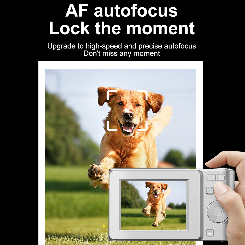 Cámara Digital con enfoque automático, 50MP, FHD, 1080P, cámara para niños, Zoom 16x, cámaras de vídeo Flash integradas, de cumpleaños para adultos y niños