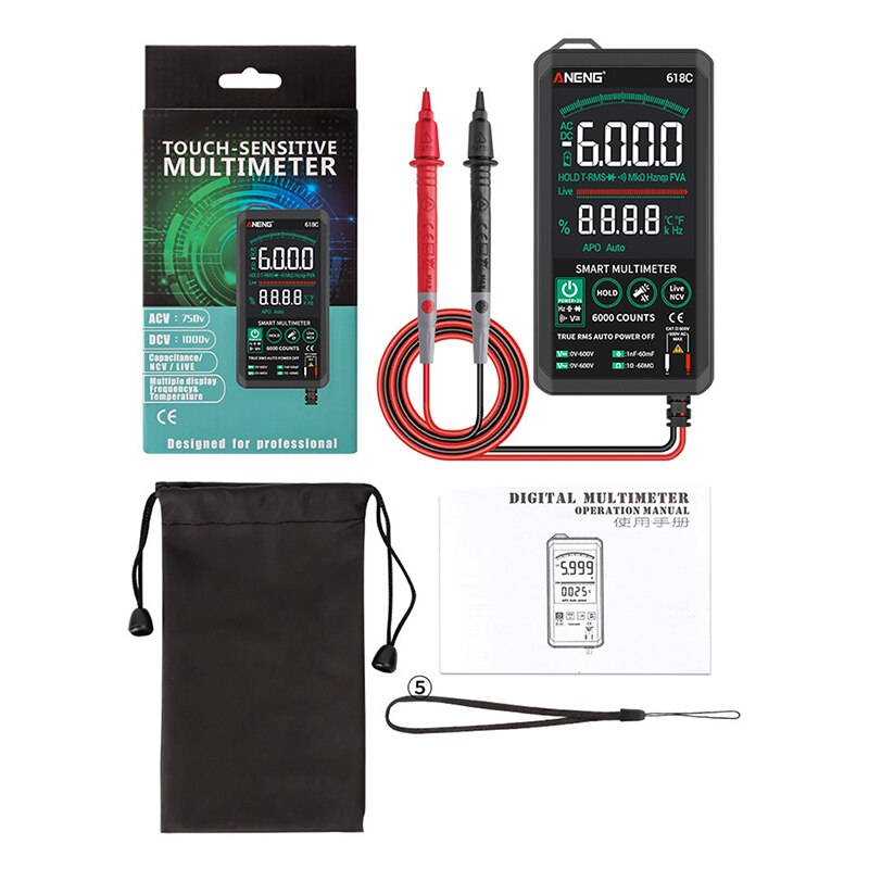 618A/B/C Digitale Multimeter Smart Touch Dc Analoge Bar True Rms Auto Tester Professionele Transistor Condensator Ncv testers Meter