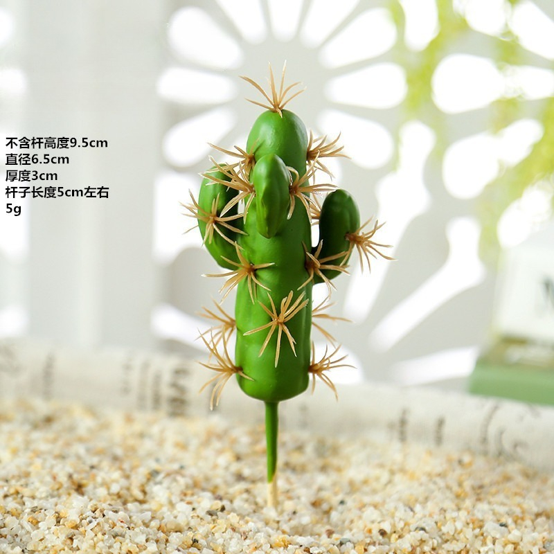 Kunstig grøn kaktus plast kunstig plante sukkulent potteplante tropisk kaktus hjem og kontor skrivebordsdekoration: Lyseblå
