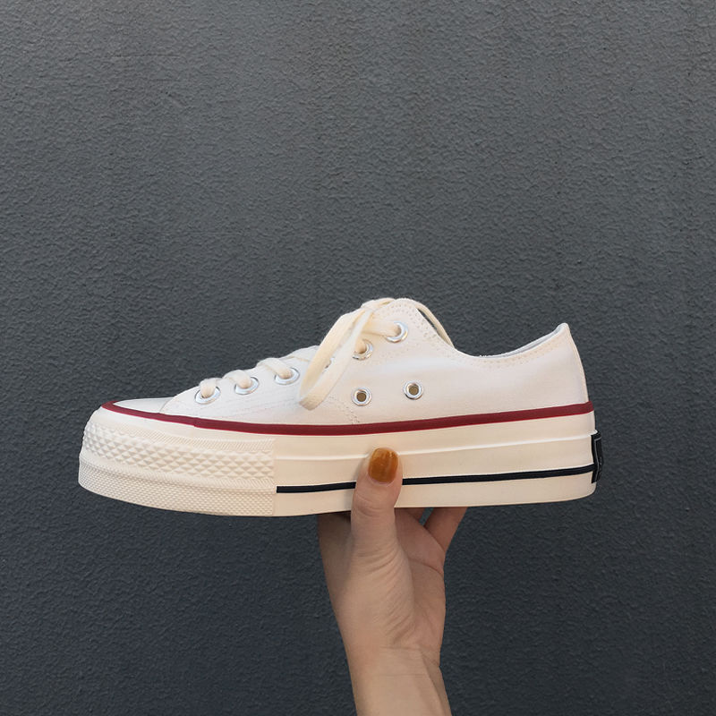 Spring/Autumn ladies platform canvas shoes women shoes sneakers Lace-Up Solid zapatillas mujer B-20: W / 9