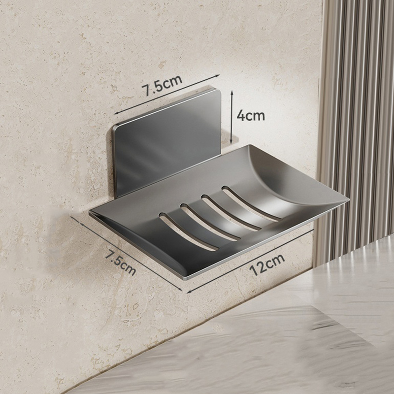 Duschtvålsbricka i kolstål: väggmonterad ställning med dränering – förvaringslåda för badrum: Ljusgul