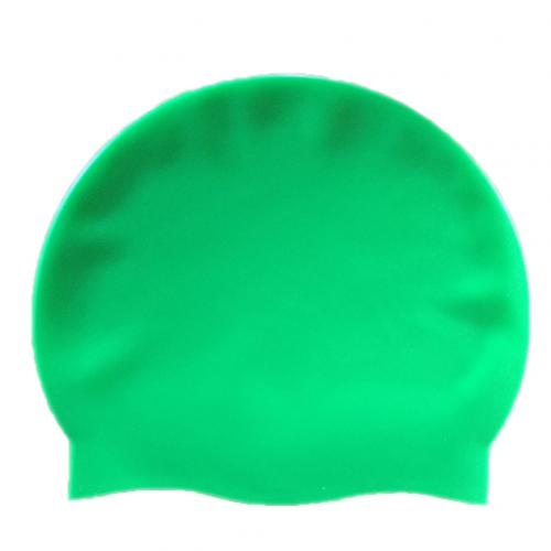 Silicone Waterproof Swimming Caps Protect Ears Long Hair Sports Swim Pool Hat Swimming Cap Adults Men Women Pure Color hat: Green