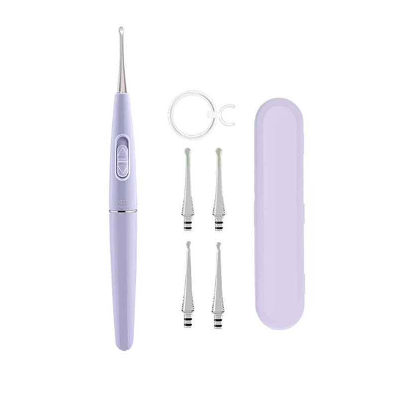 Pince à épiler les oreilles outil d'élimination de la cire d'oreille avec lumière LED loupe nettoyeur des oreilles pince à épiler pour enlever la cire d'oreille soins des oreilles: ES Set