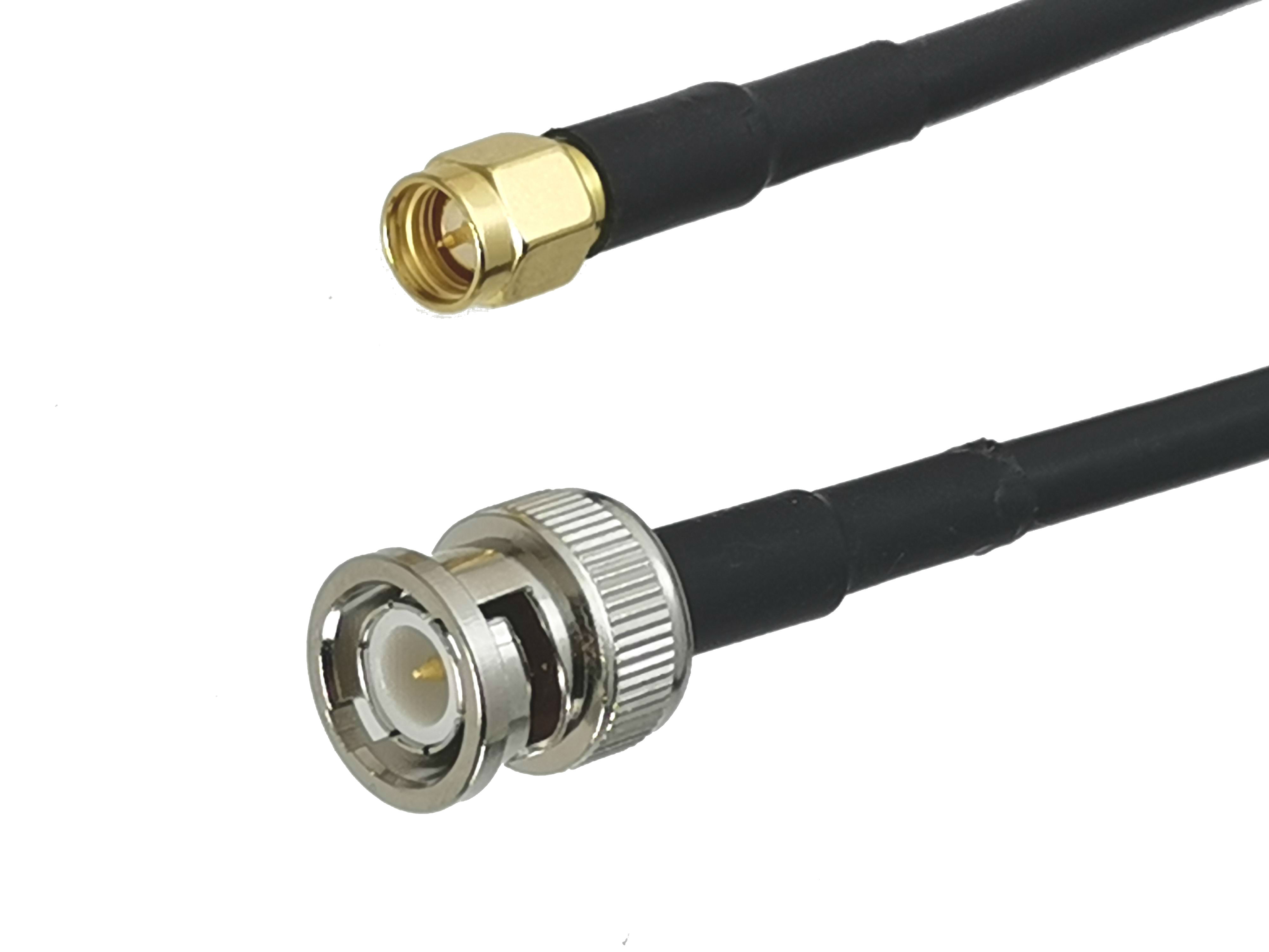 1Pcs RG58 SMA Male plug to BNC Male plug Connector RF Coaxial Jumper Pigtail Cable For Radio Antenna 4inch~20M