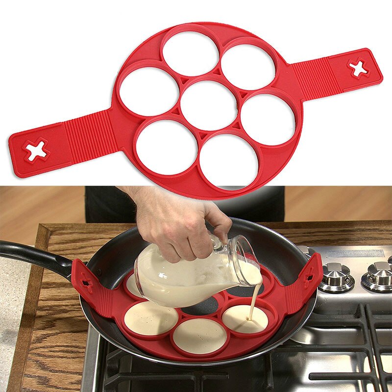 Gebakken Ei Pannenkoek Maker Anti-aanbak Koken Tool Ronde Hart Pannenkoek Maker Eierkoker Pan Flip Eieren Mold Keuken Bakken Accessoires