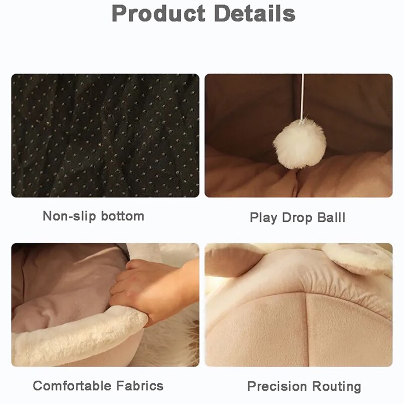 Warm Katten Bed Leuke Katten Huis Kitten Lounger Kussen Voor Kleine Huisdier Slaap Tent Wasbare Katten Slaapzak Zacht