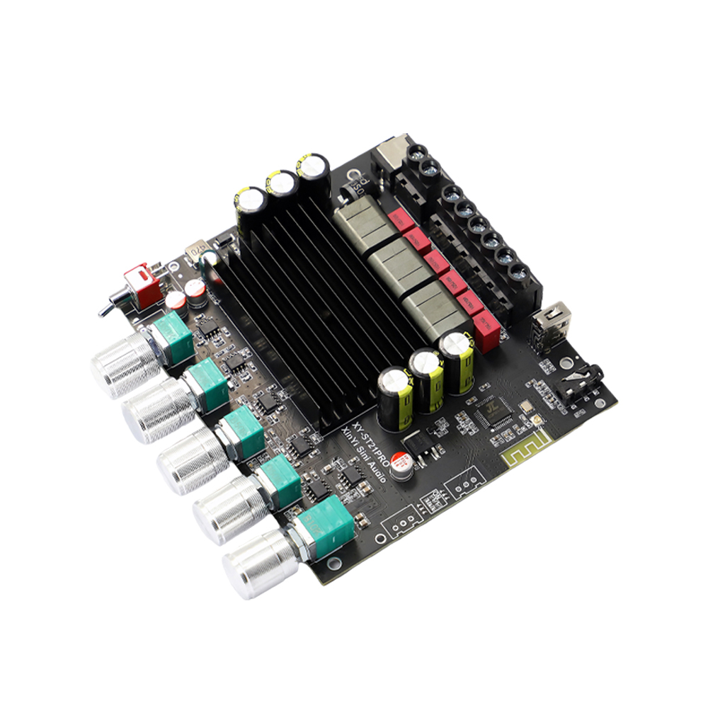 ST21PRO TPA3221 Bluetooth 5.0 2.1 Channel Power Audio Stereo Subwoofer Amplifier Board 100WX2+200W TREBLE Bass note tuning AMP