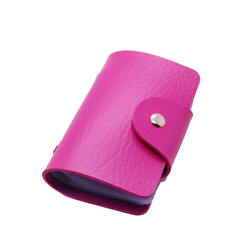 Funda de cuero PU con Clip para hombre y mujer, tarjetero clásico sencillo de negocios con 24 ranuras de PVC: 1