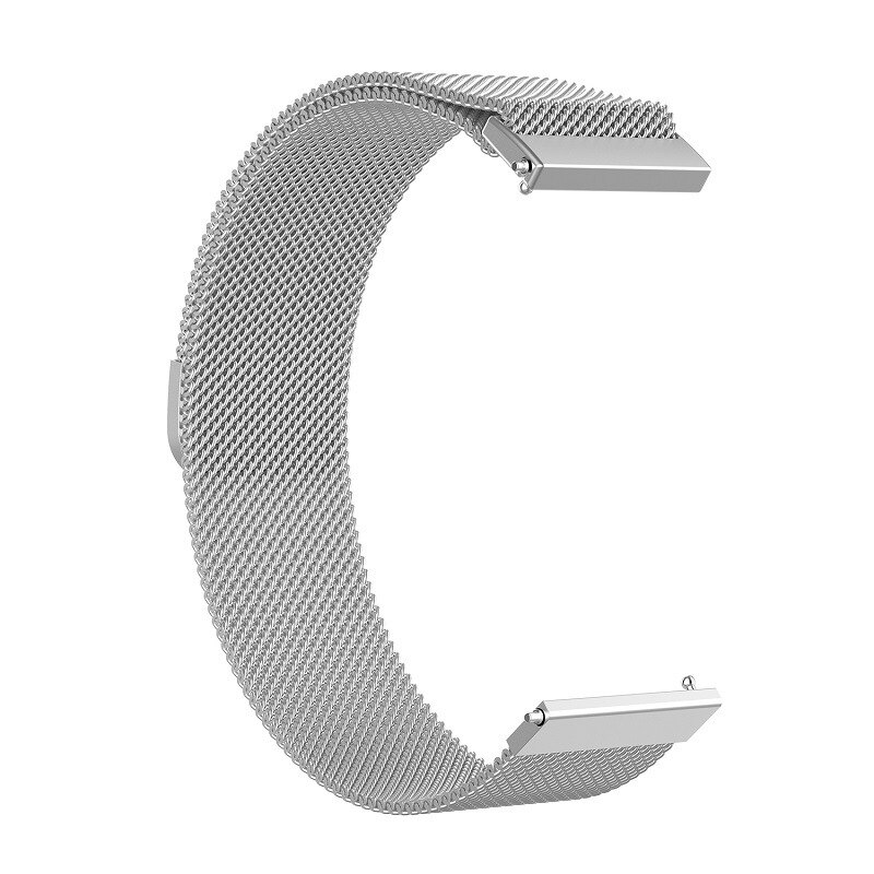 Stainless Steel Magnetic Strap 20mm 22mm Bracelet for Amazfit Smart Watch Strap for Samsung Xiaomi Amazfit Bip Watch bracelet: Zilver / 20mm